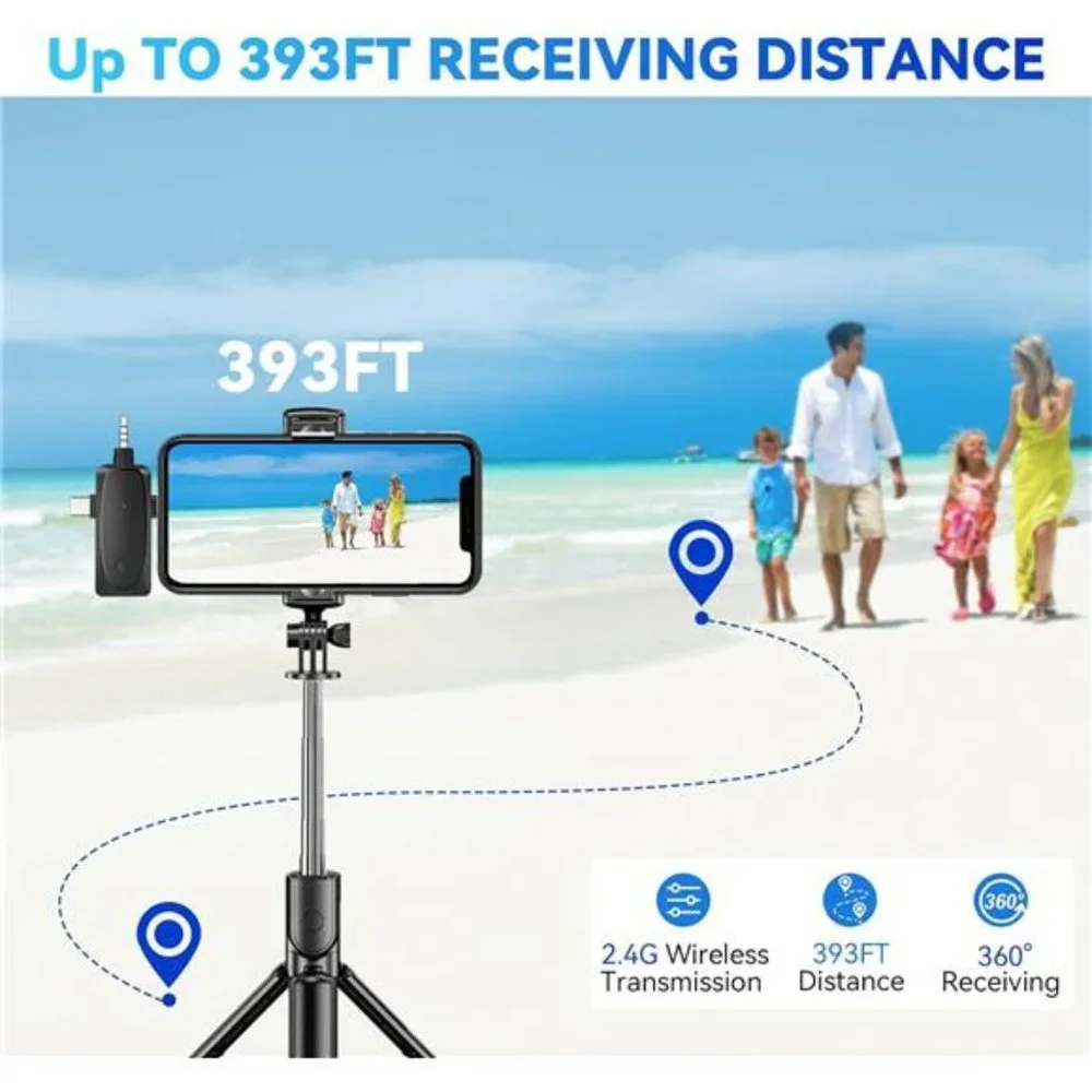 3 in 1 Mini Microphone Wireless Lavalier Microphones - 2.4G Cordless Double Mics